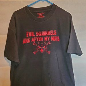 Wicked Jester Mens Black XL Evil Squirrels Are After My Nuts T-shirt